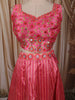 Rani Pink Floral Mirror Embroidered Design Tussar Silk Fancy Lehenga with Matching Dupatta