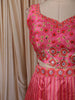 Rani Pink Floral Mirror Embroidered Design Tussar Silk Fancy Lehenga with Matching Dupatta