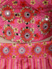 Rani Pink Floral Mirror Embroidered Design Tussar Silk Fancy Lehenga with Matching Dupatta