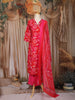 Rani Pink Floral Printed Design Cotton Straight Cut Salwar Suit