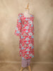 Rani Pink Floral Printed Design Cotton Straight Cut Salwar Suit