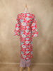 Rani Pink Floral Printed Design Cotton Straight Cut Salwar Suit