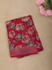 Rani Pink Floral Printed Design Mixed Cotton Casual Wear Saree