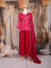 Rani Pink Floral Printed Design Peplum Palazzo Suit with Dupatta