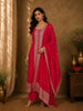 Rani Pink Floral Sequins Embroidered Design Georgette Salwar Suit with Dupatta