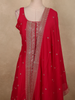 Rani Pink Floral Sequins Embroidered Design Georgette Salwar Suit with Dupatta