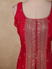 Rani Pink Floral Sequins Embroidered Design Georgette Salwar Suit with Dupatta