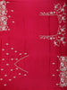 Rani Pink Floral Sequins Embroidered Satin Saree