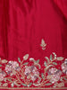 Rani Pink Floral Sequins Embroidered Satin Saree