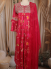 Rani Pink Floral Thread Embroidered Design Chiffon Palazzo Suit