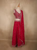 Rani Pink Floral Thread Embroidered Design Georgette Lehenga with Dupatta