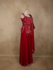 Rani Pink Floral Thread Embroidered Design Georgette Palazzo Suit with Dupatta