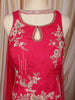 Rani Pink Floral Vine Sequins and Beads Embroidered Design Chiffon Party Wear Palazzo Suit with Matching Choker Dupatta