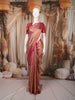 Rani Pink Floral Vine Zari Woven Design Pure Kanchipuram Silk Saree with Matching Zari Border