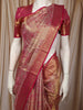 Rani Pink Floral Vine Zari Woven Design Pure Kanchipuram Silk Saree with Matching Zari Border