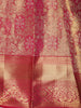 Rani Pink Floral Vine Zari Woven Design Pure Kanchipuram Silk Saree with Matching Zari Border