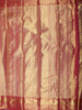 Rani Pink Floral Vine Zari Woven Design Pure Kanchipuram Silk Saree with Matching Zari Border