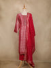 Rani Pink Floral Woven Design Banarasi silk Salwar Suit