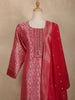 Rani Pink Floral Woven Design Banarasi silk Salwar Suit