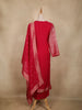 Rani Pink Floral Woven Design Banarasi silk Salwar Suit