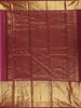 Rani Pink Floral Woven Design Pure Kanchipuram Silk Saree with Contrast Brown Zari Border