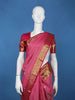 Pink Floral Woven Pure Kanchipuram Silk Saree With Zari Border