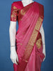 Pink Floral Woven Pure Kanchipuram Silk Saree With Zari Border
