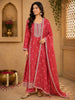 Rani Pink Floral Zari Embroidered Design Georgette Salwar Suit with Dupatta
