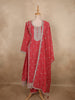 Rani Pink Floral Zari Embroidered Design Georgette Salwar Suit with Dupatta