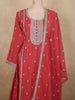 Rani Pink Floral Zari Embroidered Design Georgette Salwar Suit with Dupatta