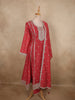 Rani Pink Floral Zari Embroidered Design Georgette Salwar Suit with Dupatta