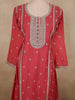 Rani Pink Floral Zari Embroidered Design Georgette Salwar Suit with Dupatta