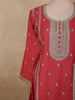 Rani Pink Floral Zari Embroidered Design Georgette Salwar Suit with Dupatta