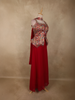 Rani Pink Floral Zari Woven Design Georgette Palazzo Suit with Dupatta