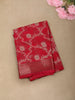 Rani Pink Floral Zari Woven Design Mixed Cotton Saree with Floral Zari Border
