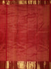 Rani Pink Flower and Geometric Zari Woven Design Pure Kanchipuram Silk Saree with Zari Border