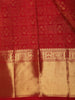 Rani Pink Flower and Geometric Zari Woven Design Pure Kanchipuram Silk Saree with Zari Border