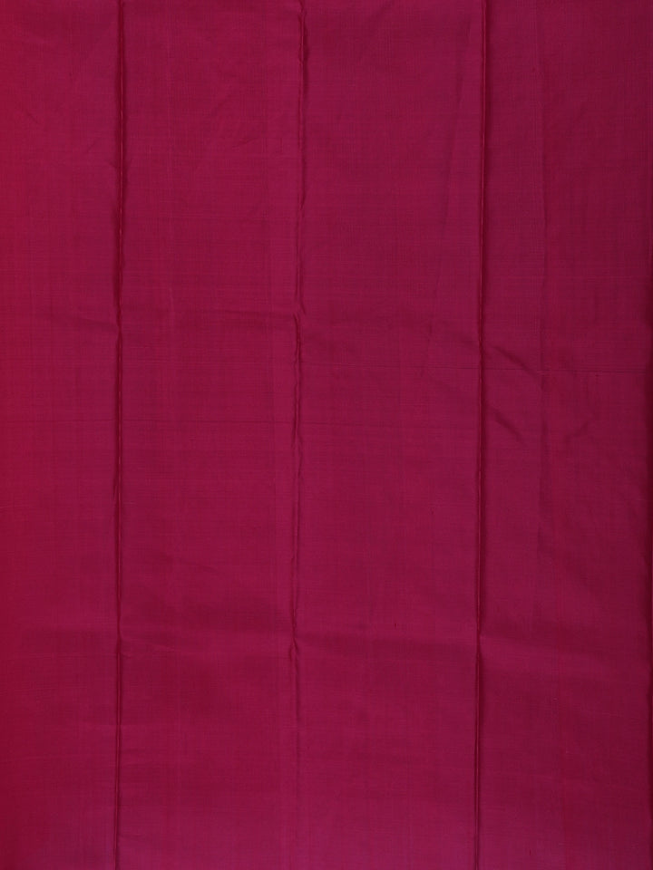 Rani Pink Geometric Design Gold Zari Woven Soft Silk Saree - Diadem