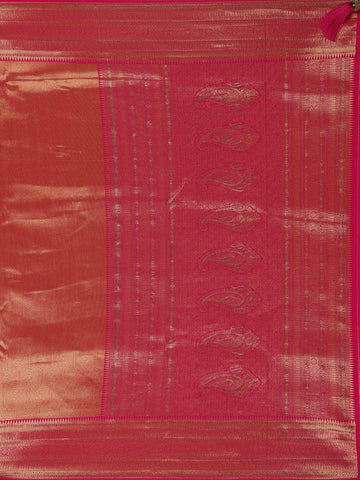 Rani Pink Geometric Design Tissue Saree - Diadem