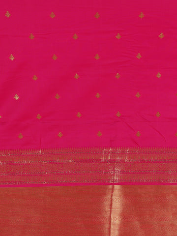 Rani Pink Geometric Design Tissue Saree - Diadem