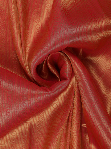 Rani Pink Geometric Design Tissue Saree - Diadem