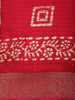 Rani Pink Geometric Printed and Sequins Design Linen Cotton Saree with Zari Border