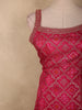 Rani Pink Geometric Zari Woven Design Banarasi Silk Palazzo Suit with Dupatta