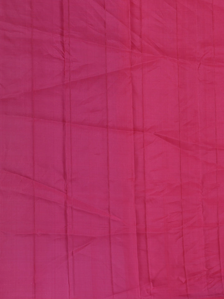 Rani Pink Leaf Design Zari Woven Soft Silk Saree - Diadem