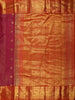Rani Pink Magenta Mini Checked Zari Woven Design Pure Kanchipuram Silk Saree with Contrast Peacock Zari Border