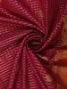 Rani Pink Magenta Mini Checked Zari Woven Design Pure Kanchipuram Silk Saree with Contrast Peacock Zari Border