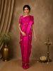 Rani Pink Peacock Woven Pure Banarasi Silk Saree