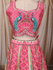 Rani Pink Peacock Woven and Stone Embellished Design Banarasi Silk Party Wear Lehenga With Matching Dupatta