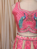 Rani Pink Peacock Woven and Stone Embellished Design Banarasi Silk Party Wear Lehenga With Matching Dupatta