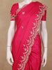 Rani Pink Sequin Emroidered Satin Saree - Diadem